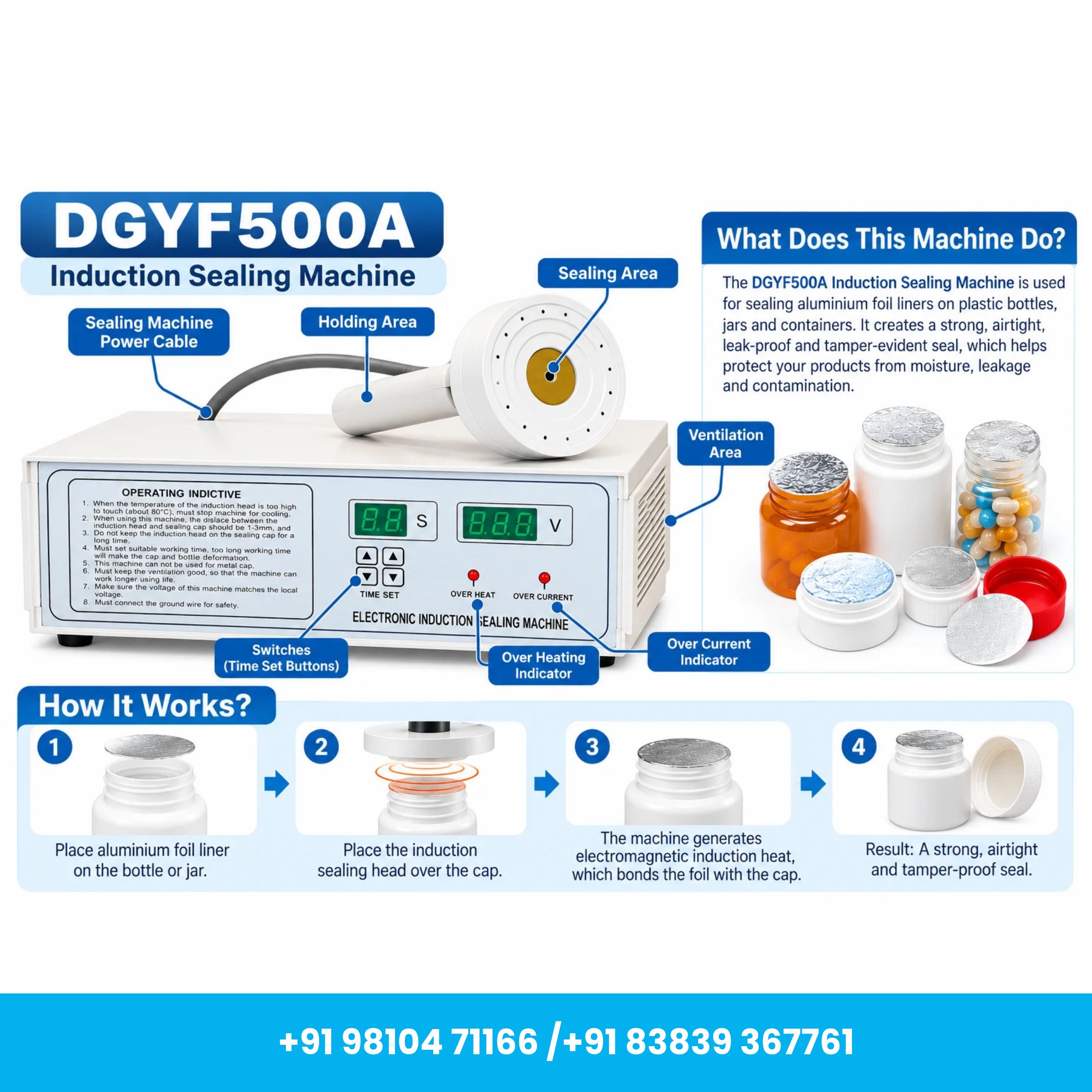 Universal Seal™ DGYF-500A Portable Induction Sealing Machine - Image 3