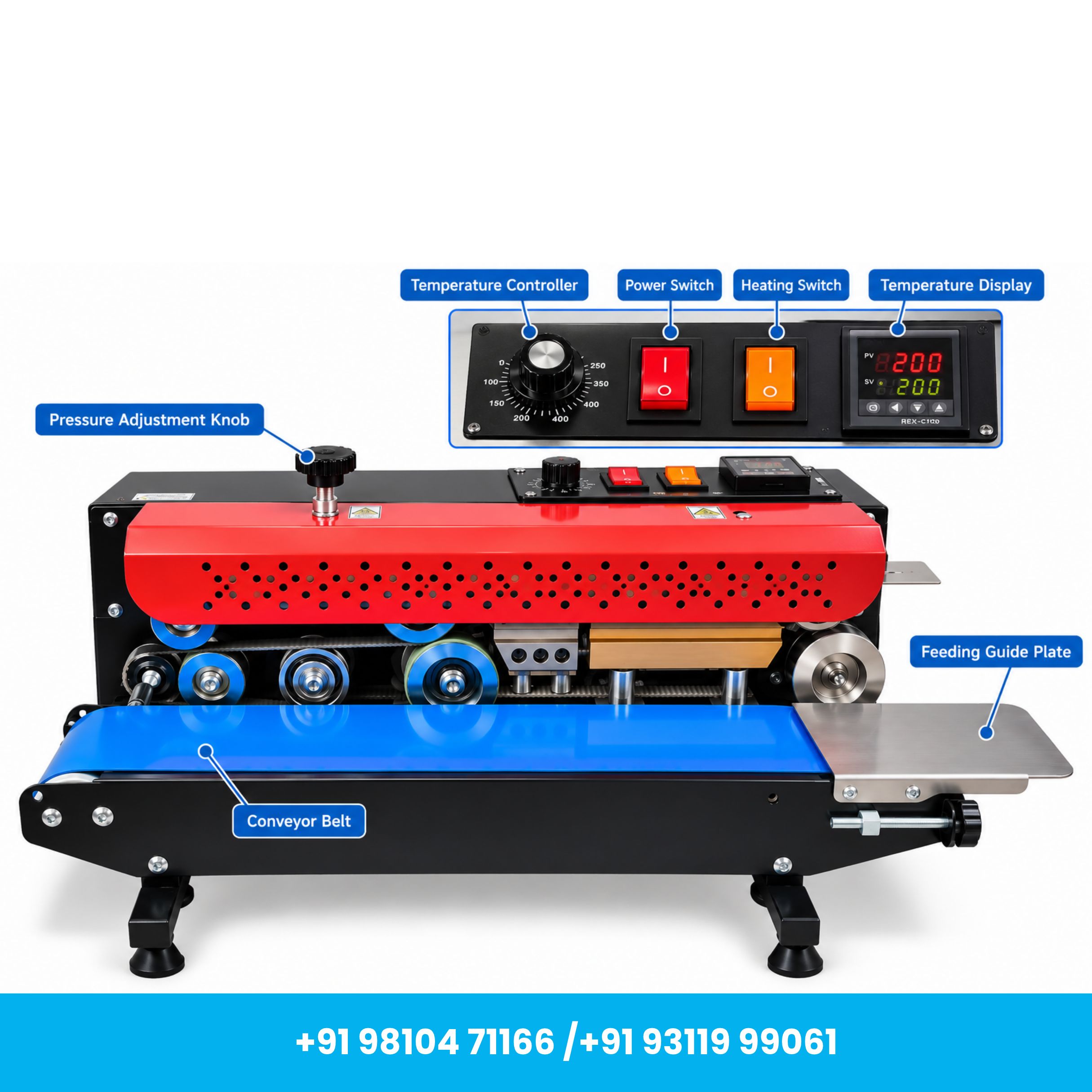 Universal Seal™ FR-900M Mini Continuous Band Sealer Machine with Conveyor - Image 2