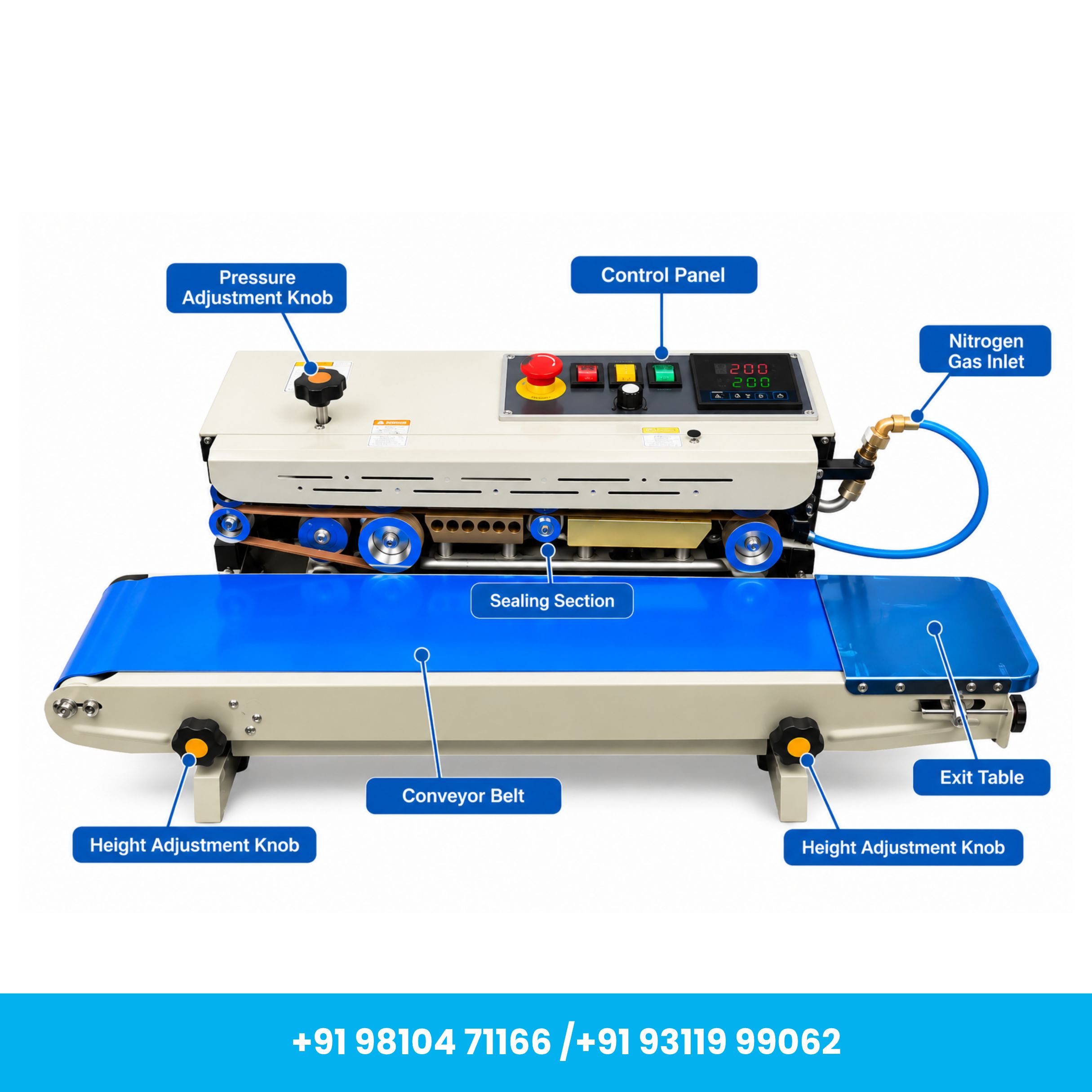 Universal Seal™ Heavy Duty Horizontal MS Continuous Band Sealer with Nitrogen Flushing Kit - Image 3