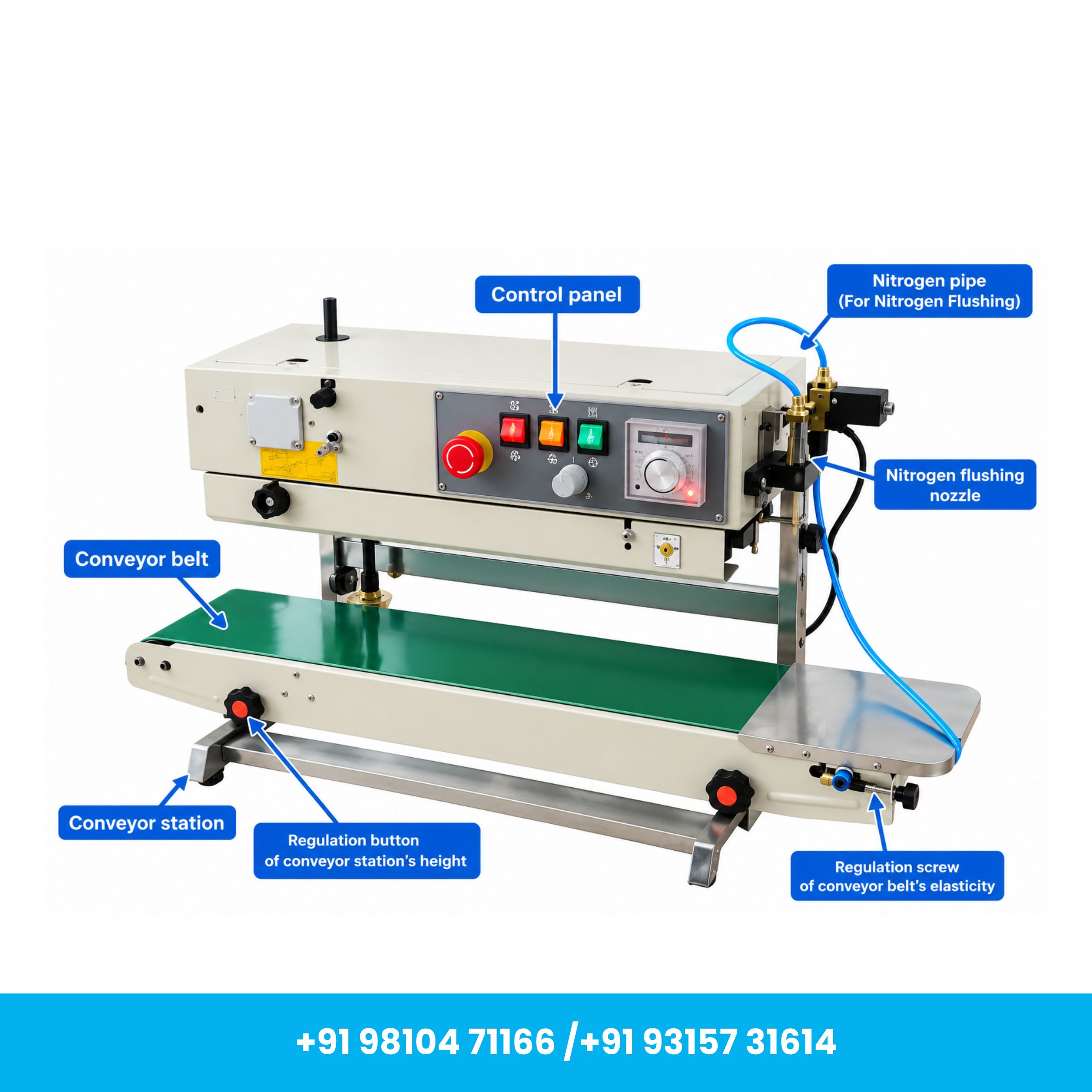 Universal Seal™ Heavy Duty MS Vertical Continuous Band Sealer with Nitrogen Flushing System - Image 2