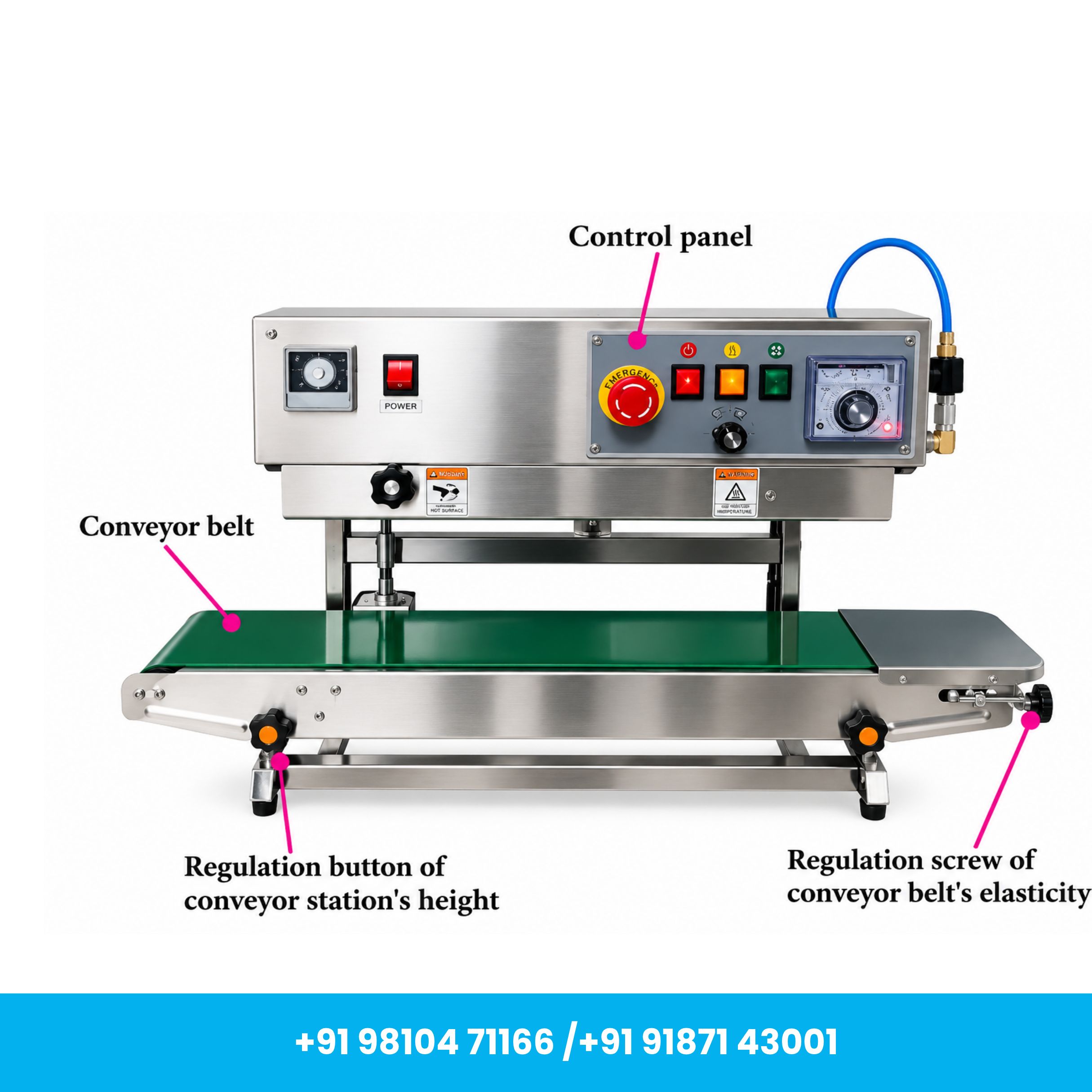 Universal Seal™ Heavy Duty SS Vertical Continuous Band Sealer with Nitrogen Flushing System - Image 2