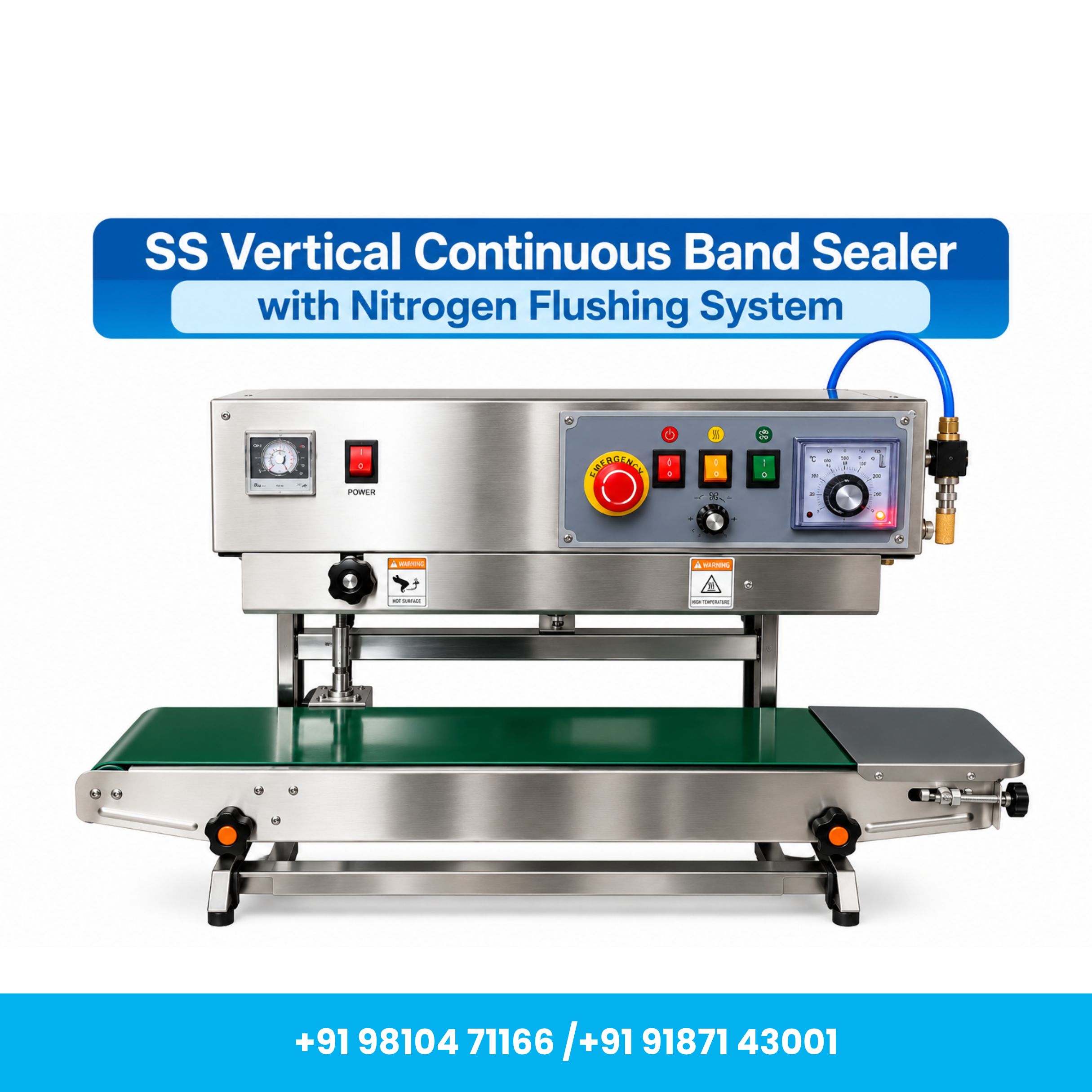 Universal Seal™ Heavy Duty SS Vertical Continuous Band Sealer with Nitrogen Flushing System - Image 4
