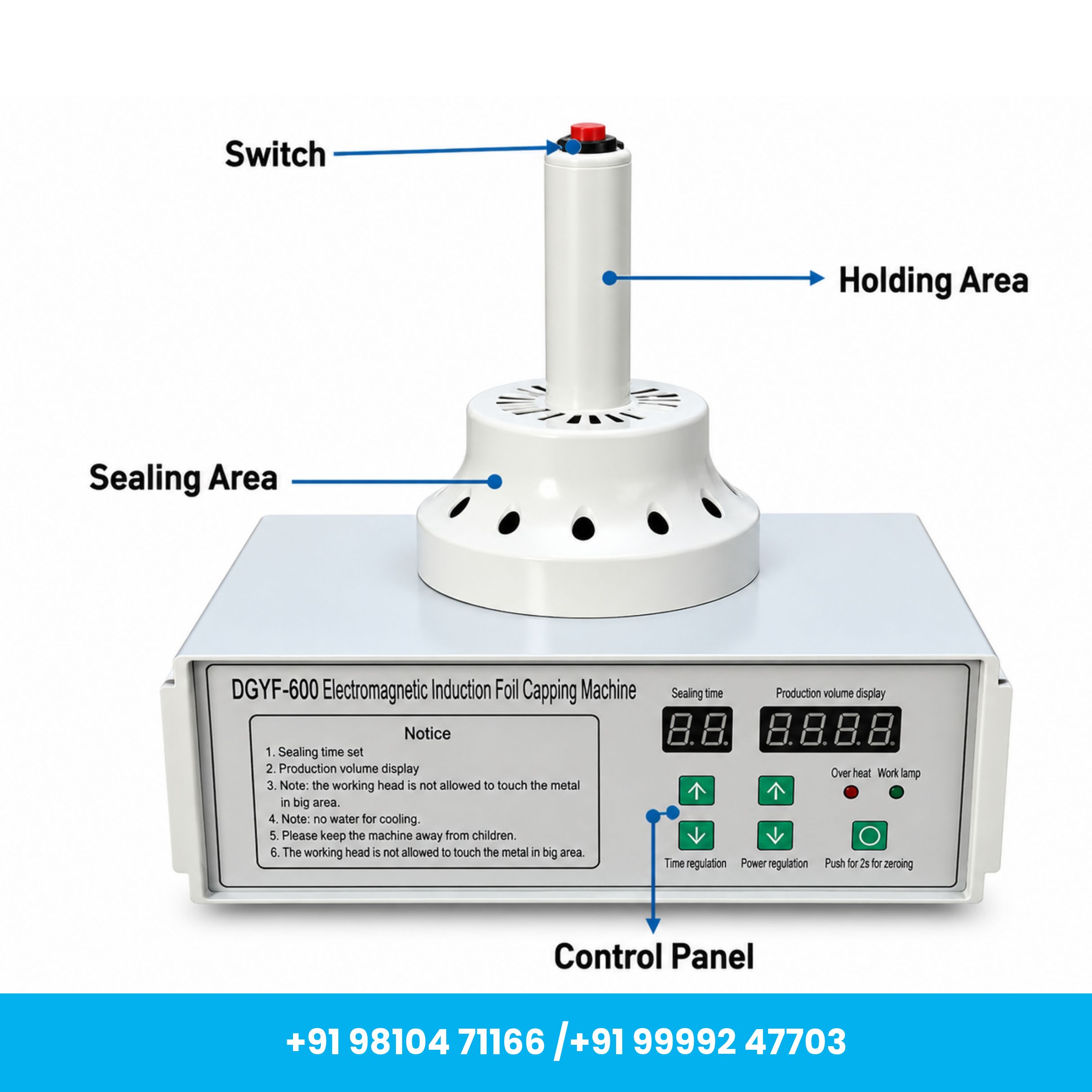Universal Seal™ DGYF-600C Manual Induction Sealing Machine – 20 to 130mm - Image 2
