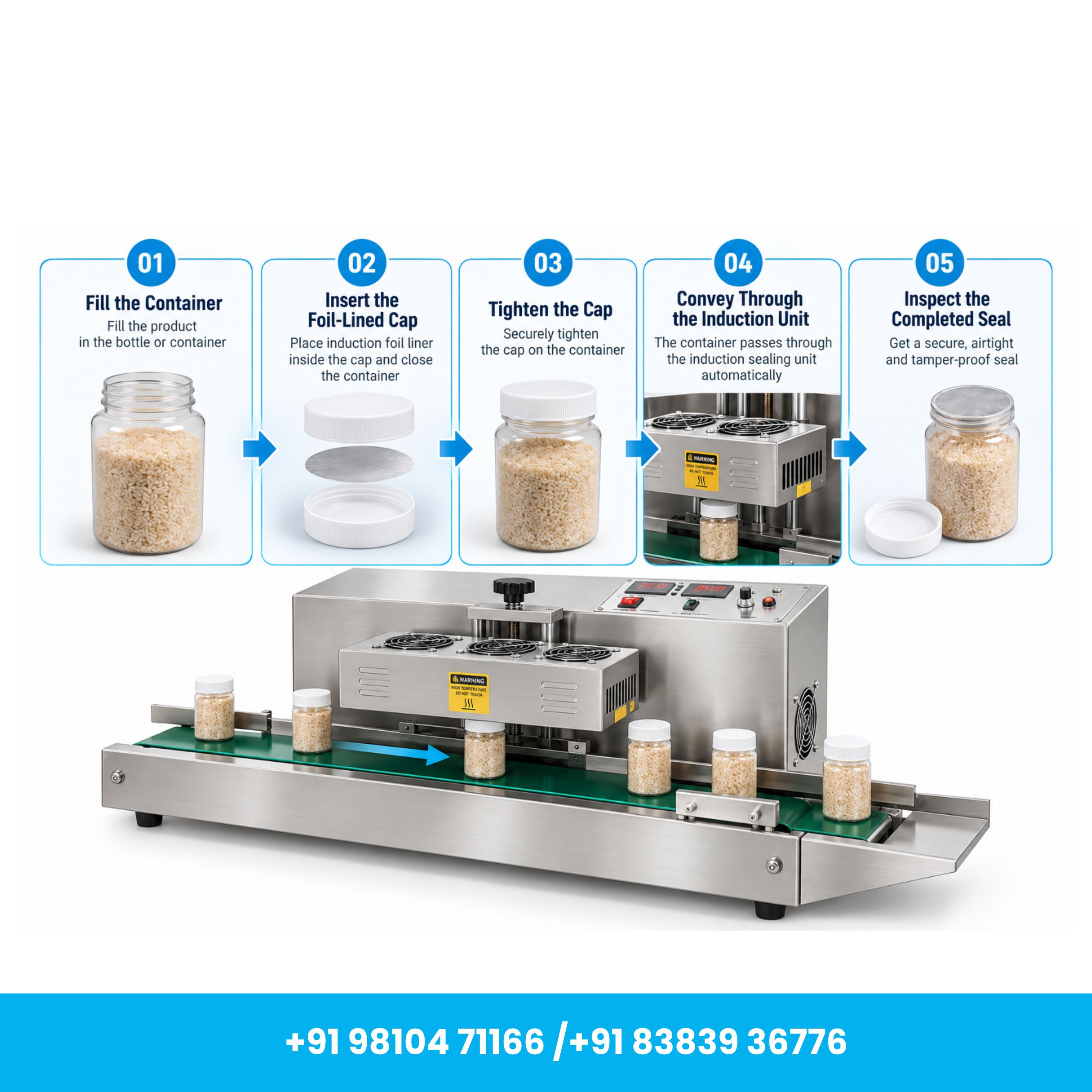Universal Seal™ LX-2000 Heavy Duty Automatic Induction Sealing Machine – 20 to 130 mm - Image 4