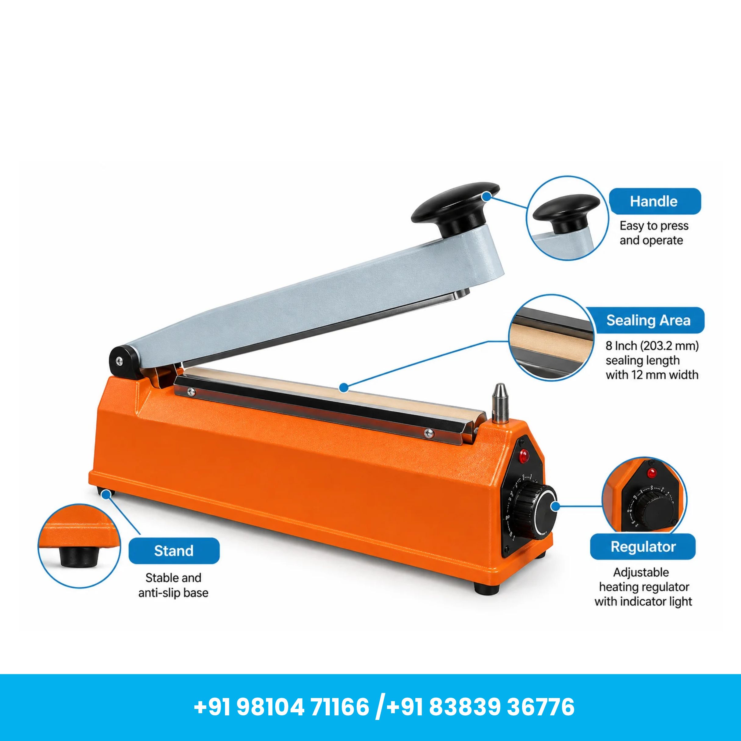 Universal Seal™ 8 Inch Hot Bar Type Manual Hand Sealing Machine - Image 3