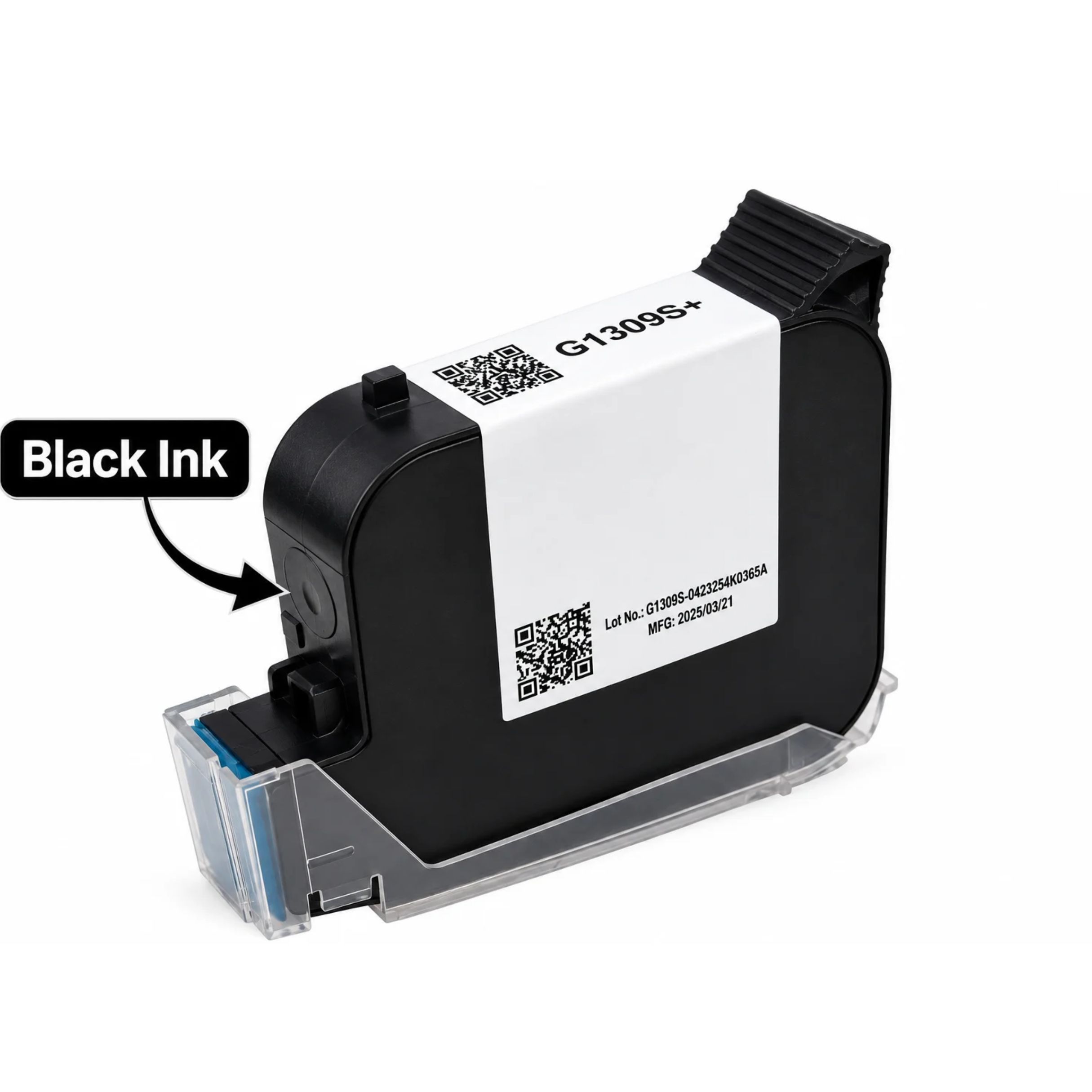 G1309S+ 25.4mm (1 Inch) Black Solvent Ink Cartridge for TIJ Printers - Image 3