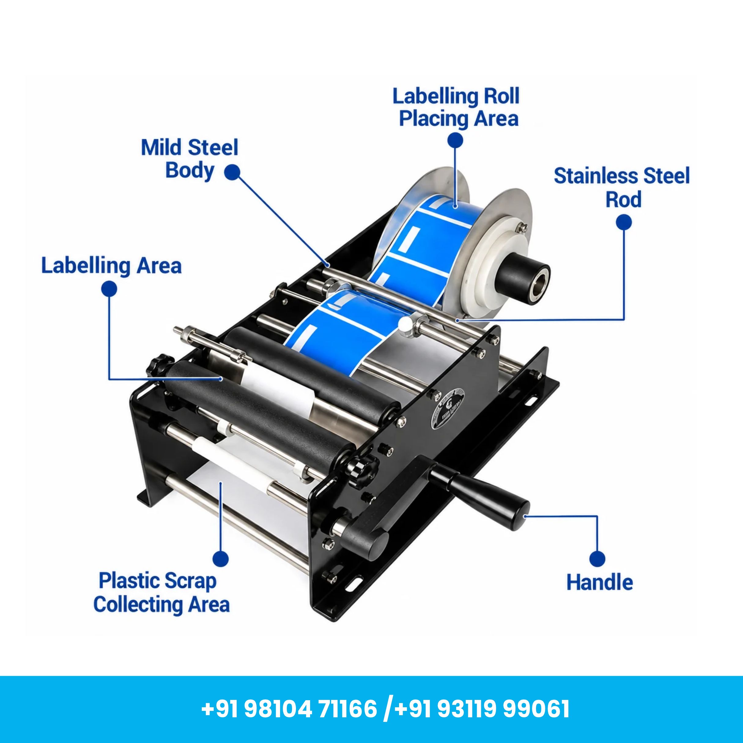 Universal Seal™ MT-30 Manual Round Bottle Labeling Machine for Self-Adhesive Stickers - Image 2