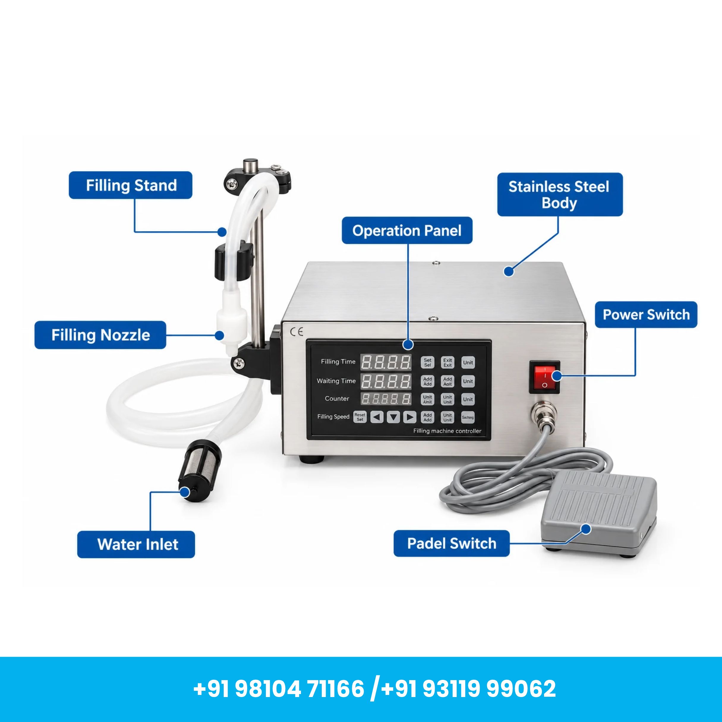 Universal Seal™ 10ml to 1000ml Single Head Digital Liquid Filling Machine for Juice, Milk, Tea & Water - Image 2