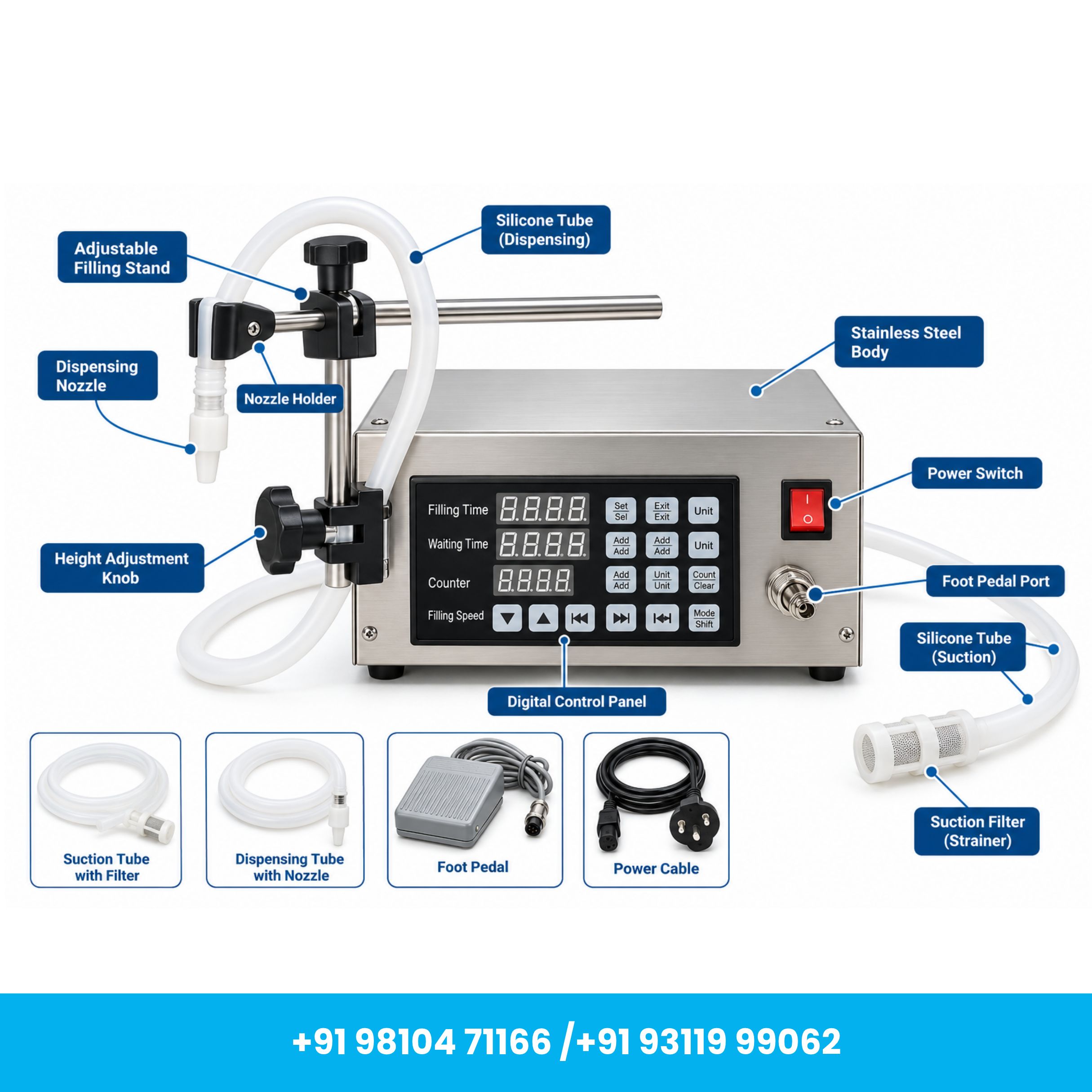 Universal Seal™ 5ml to 2000ml Single Head Digital Liquid Filling Machine - Image 3