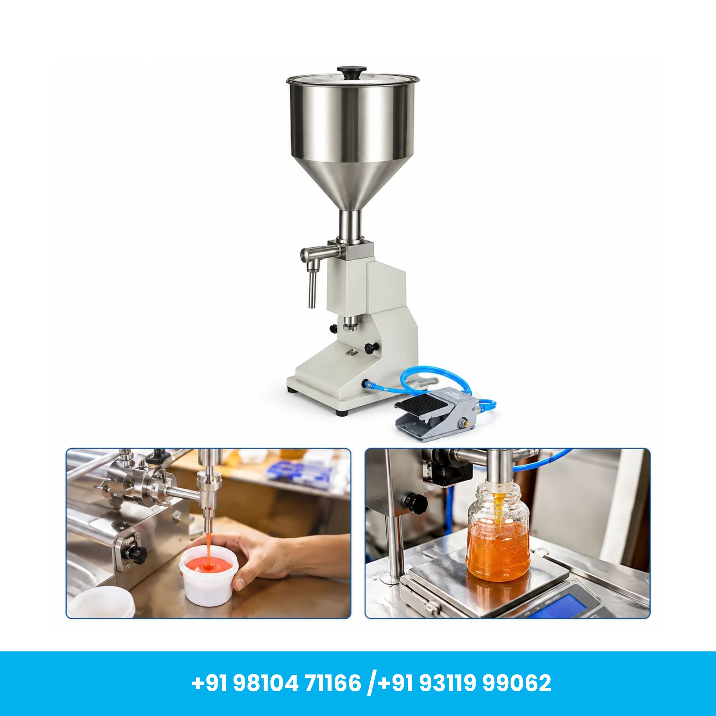 Universal Seal™ 5–50ml Semi-Automatic Pneumatic Liquid & Paste Filling Machine – Single Nozzle - Image 2