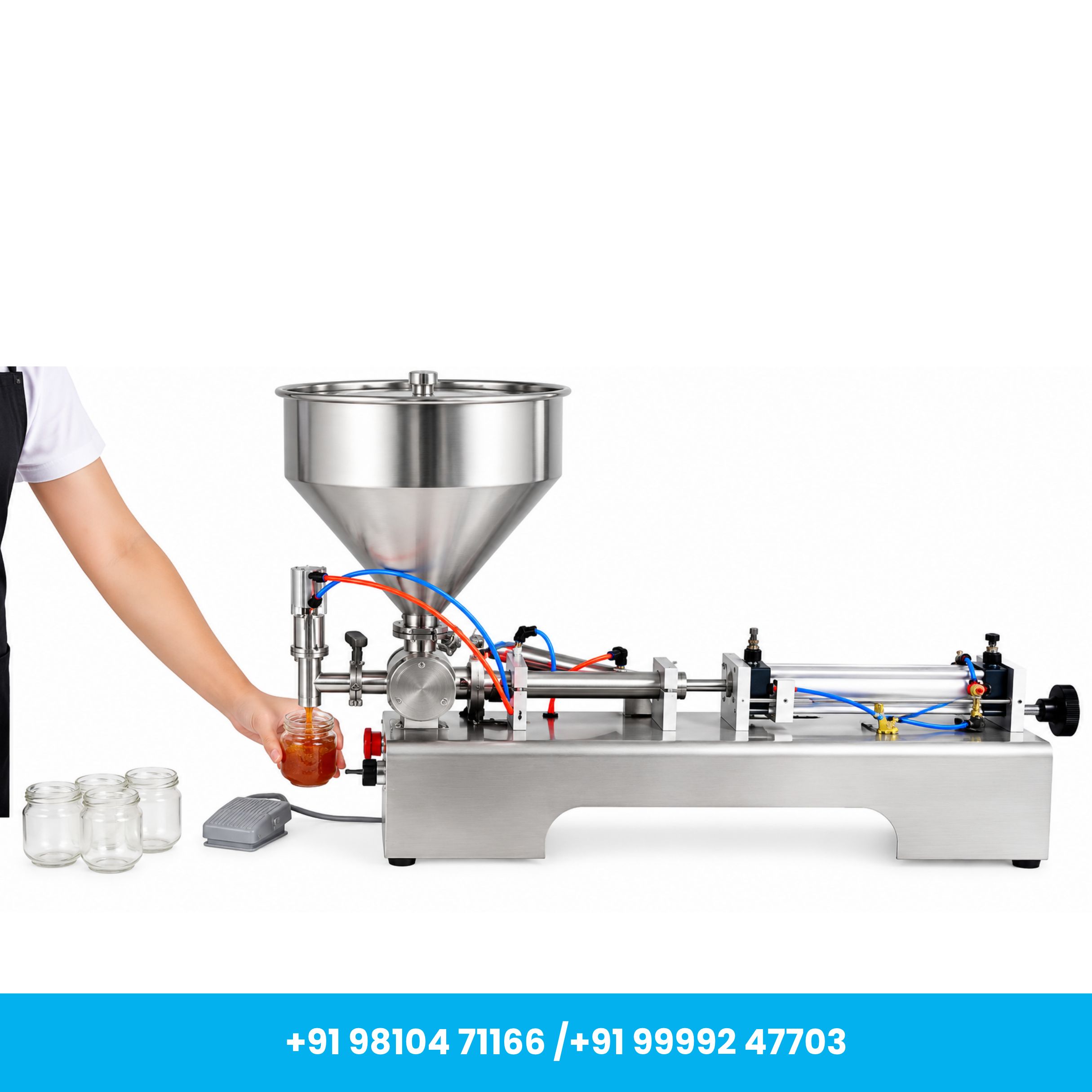 Universal Seal™ 10–100ml Pneumatic Single Nozzle Cream & Paste Filling Machine - Image 4