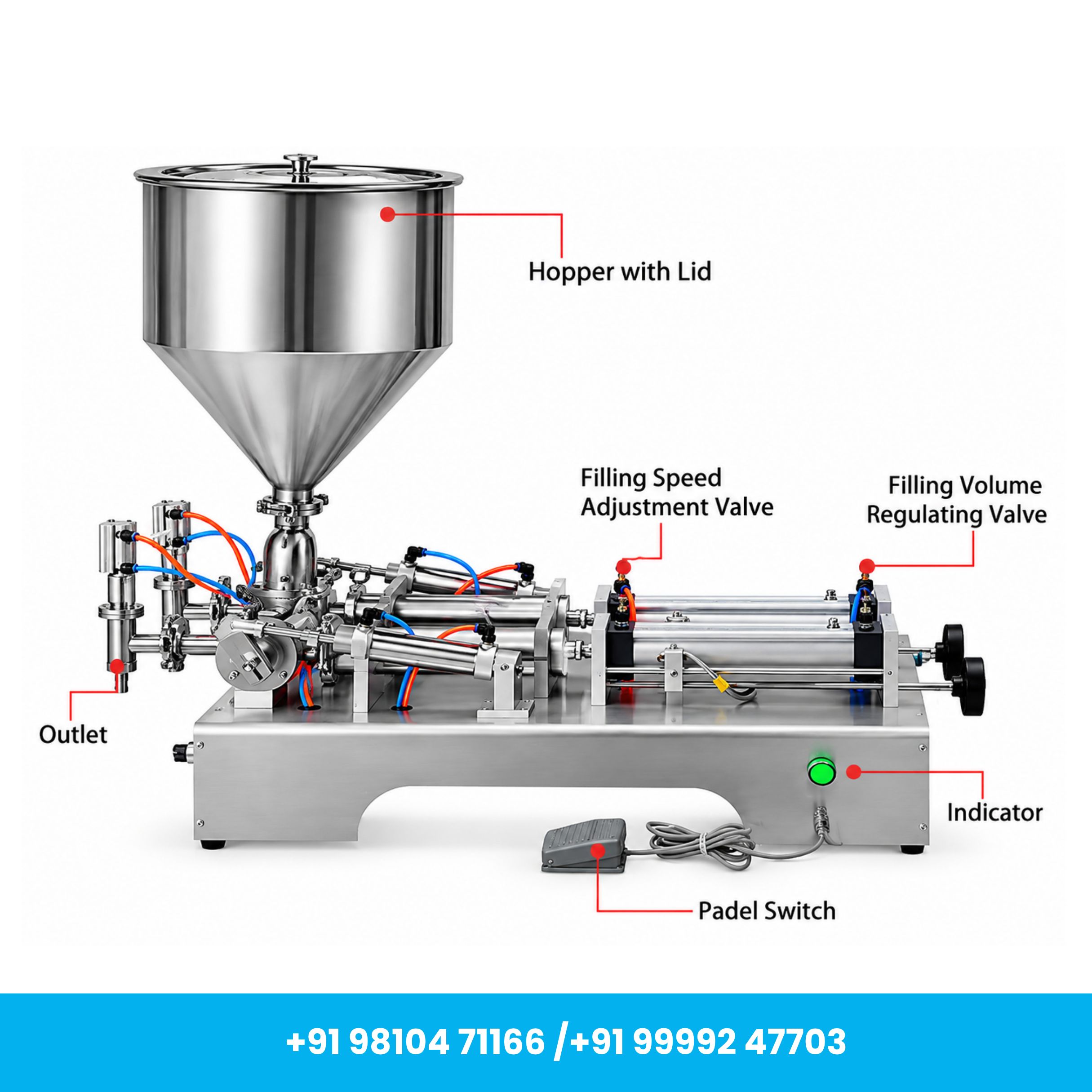 Universal Seal™ 50–500ml Semi-Automatic Double Nozzle Paste Filling Machine - Image 2