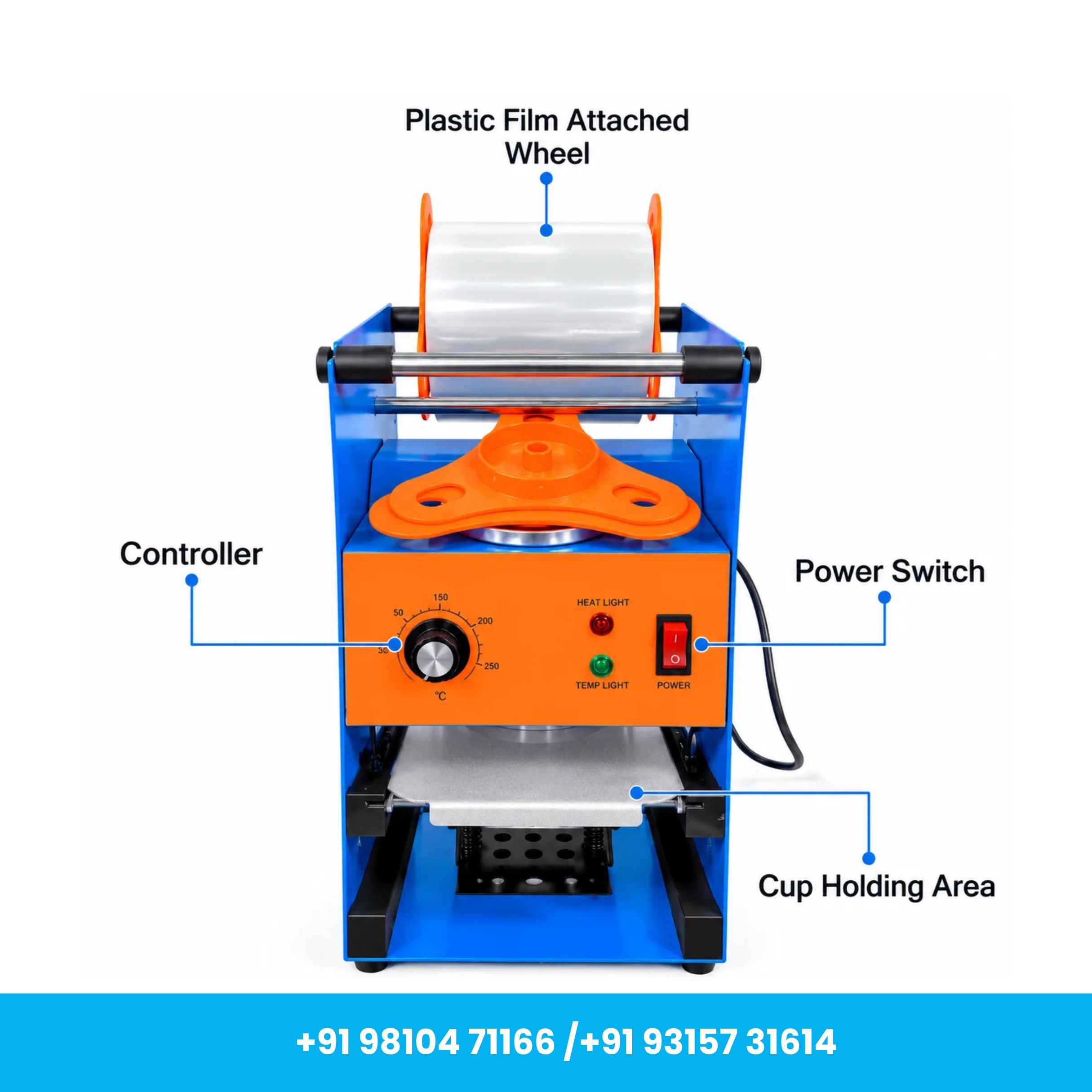 Universal Seal™ Manual Cup Sealing Machine for 70mm, 75mm, 90mm & 95mm Cups - Image 3