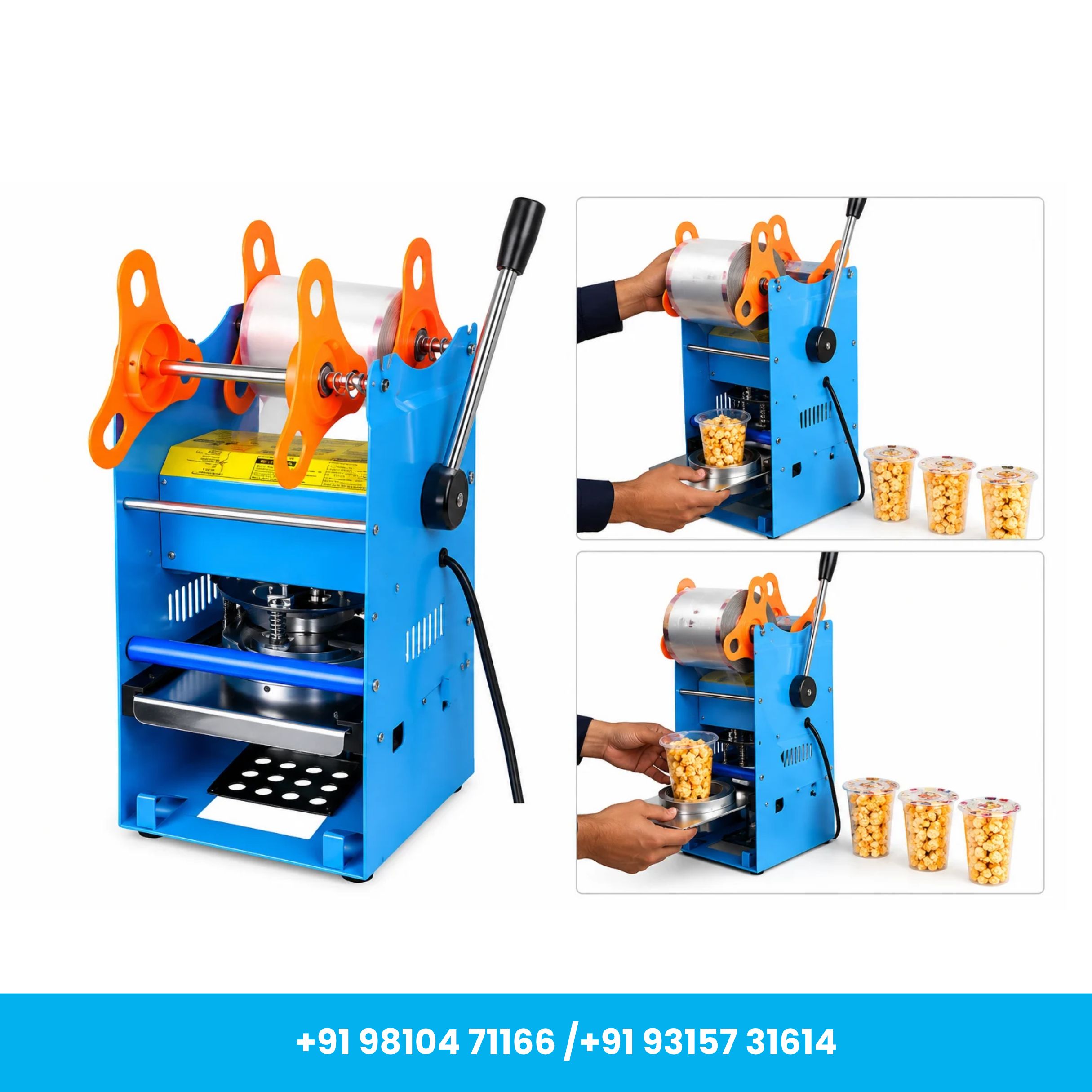 Universal Seal™ Single Cup Sealing Machine for 70mm, 75mm, 90mm & 95mm Plastic Cups - Image 3