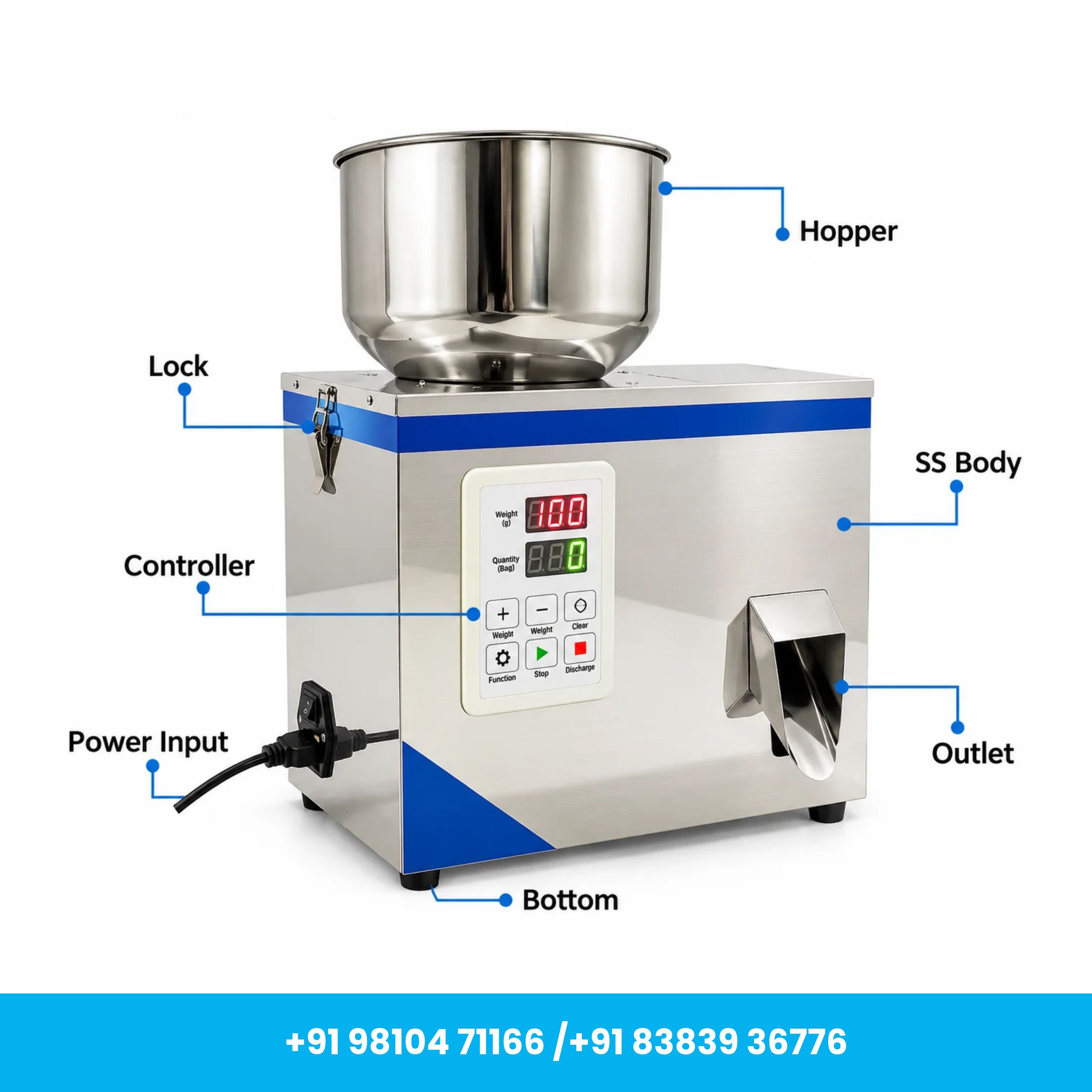 Universal Seal™ 10g to 100g Tabletop Stainless Steel Granule Filling Machine - Image 3