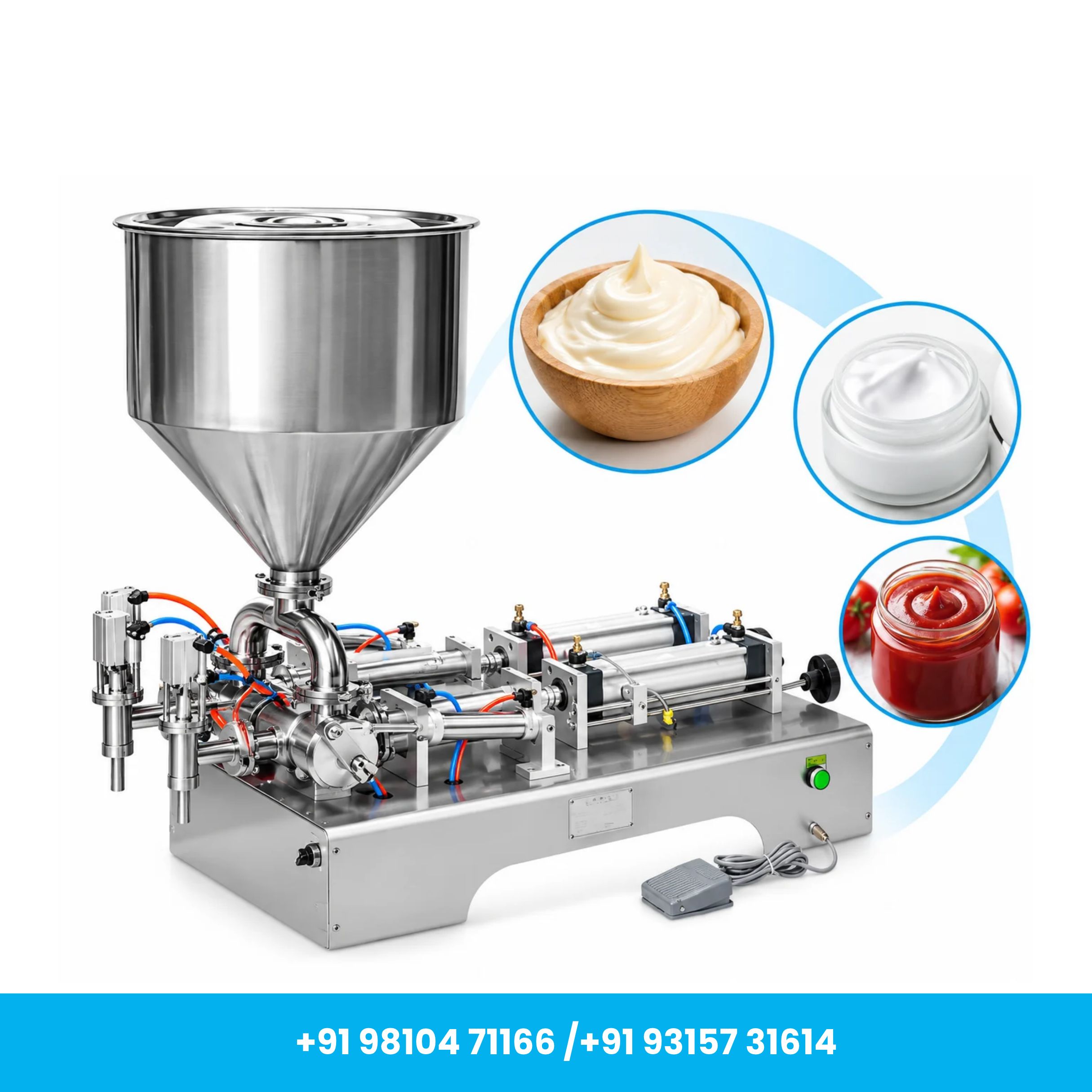 Universal Seal™ 100–1000ml Semi-Automatic Double Nozzle Paste Filling Machine - Image 4