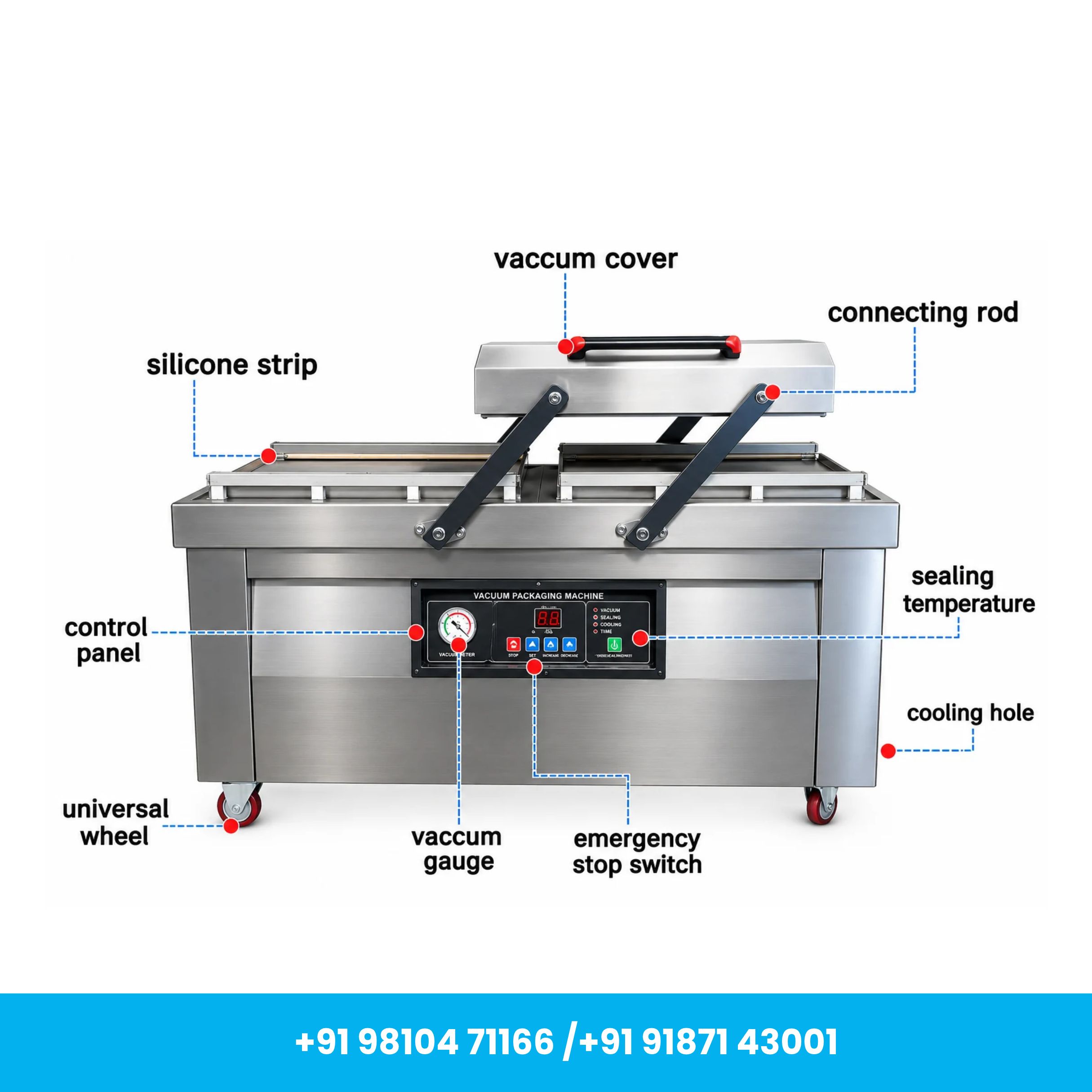 Universal Seal™ DZ-500 High Efficiency Double Chamber Vacuum Packaging Machine – 500mm Sealing Length - Image 2