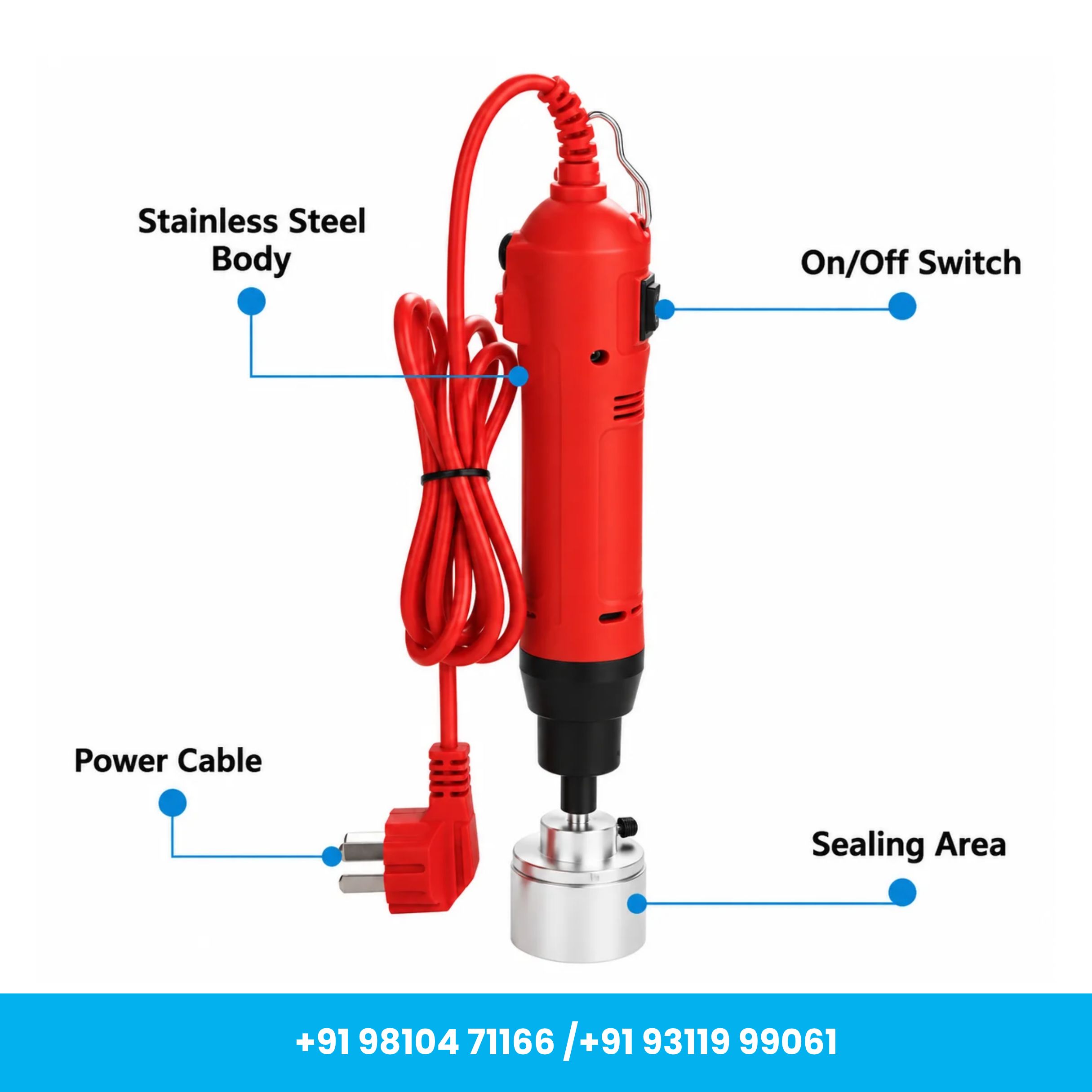 XP2 10–50mm Manual Electric Bottle Capping Machine – 80W - Image 2