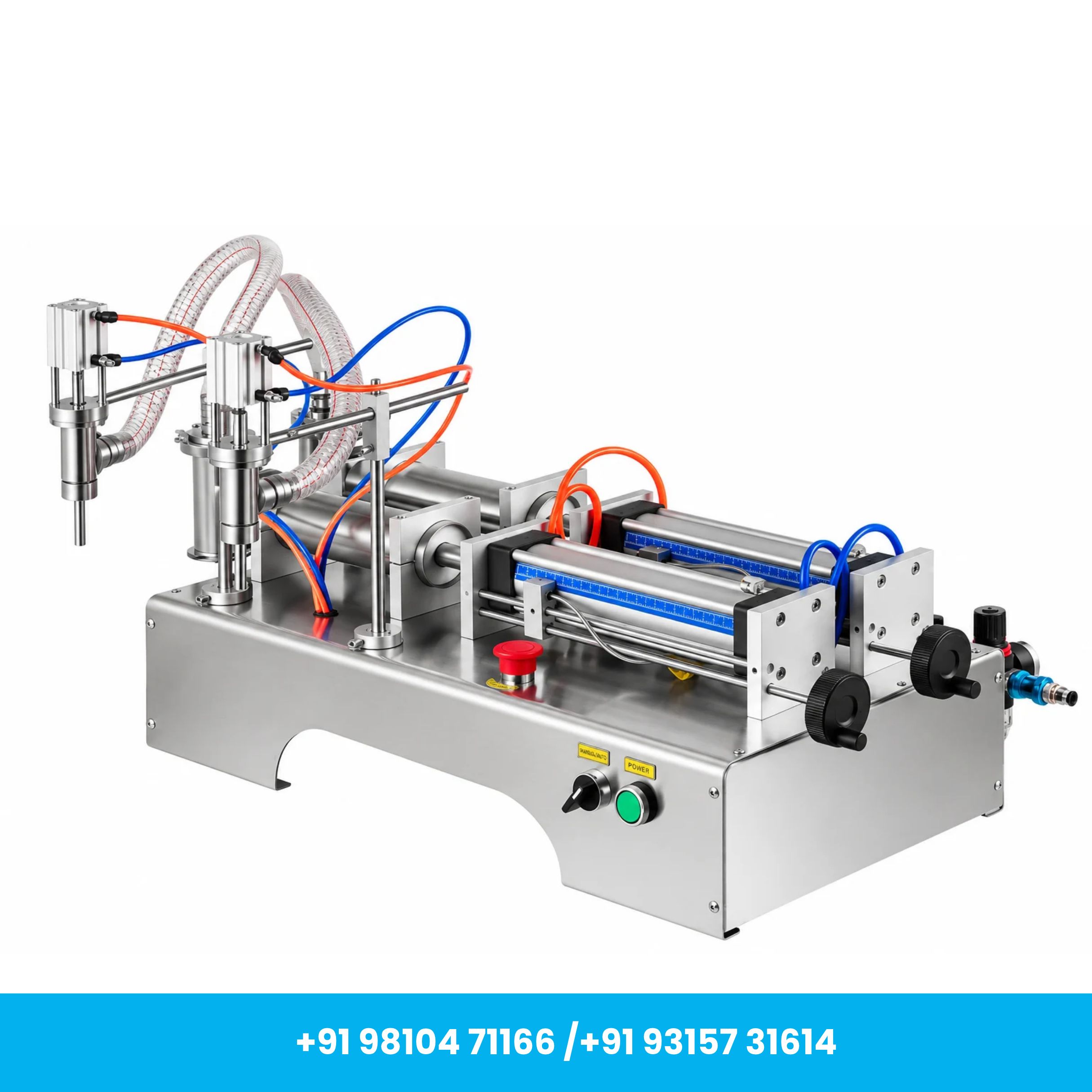 Semi-Automatic Double Nozzle Liquid Filling Machine 10–100 ml