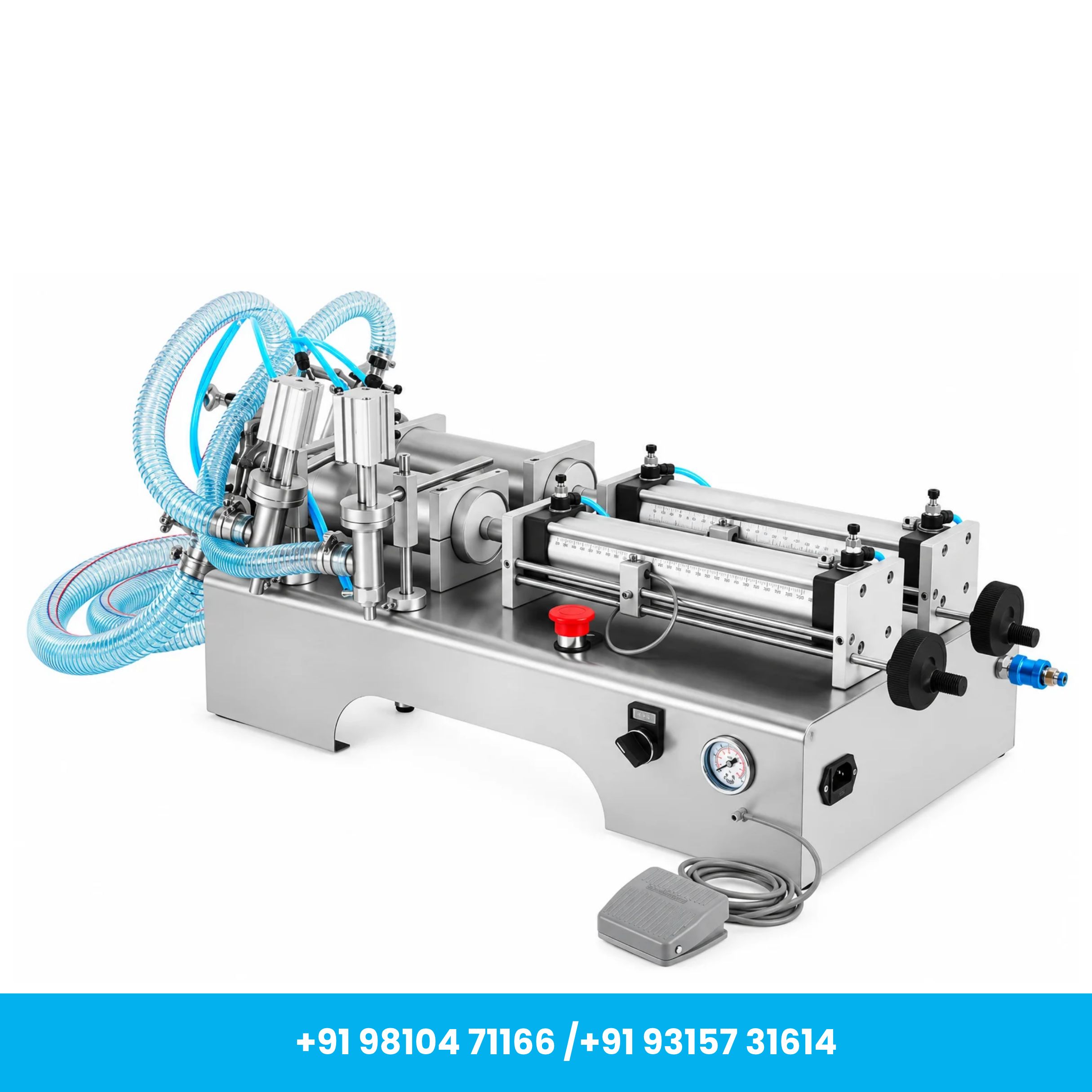 Semi-Automatic Double Nozzle Liquid Filling Machine 50–500 ml